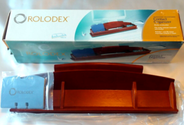 Rolodex Mahogony Woodtones Executive Contact Organizer Desktop 16&quot; Long - $28.04