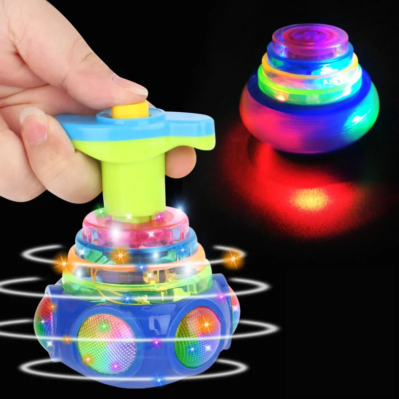 UFO Flashing Spinning Top Kids Gyro Light Up Toy Kids Piggy LED Music Gyroscope - £7.48 GBP+