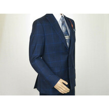 Men TALLIA Suit Wool Blend English Glen Plaid Classic 2Button VDVA2SVX0026 Blue image 6