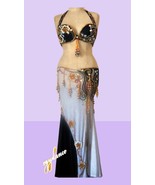 Comfort Belly Dance Costume - Sexy Black / White Bra Belt Set For Dance ... - £235.58 GBP