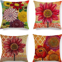 Spring Summer Pillow Covers 18X18 Outdoor Sunflower Pillow Covers Floral Sofa Co - £19.72 GBP