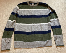 Gap Kids Boys Green/Blue/Gray Striped Long Sleeve Sweater Size XXL - $18.69