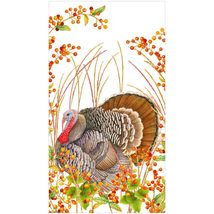 Caspari Turkey And Berries Guest Towel Napkins - 15 Per Package, 4 Packs - $19.00+