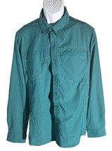 PACIFIC TRAIL Men&#39;s Short Sleeve Button Down Vented Shirt Green Medium - £10.06 GBP