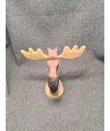 Peepers Eyeglass Holder Wooden Carved Moose Head  - £11.17 GBP