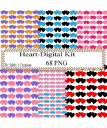Color Hearts 77 Digital Kit-Jewelry Tag-Clipart-Art Clip-Gift Tag - $37.30 MXN