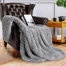Lvylov Solid Thick Fuzzy Faux Fur Throw Blanket (50&quot;x60&quot;) - £28.93 GBP