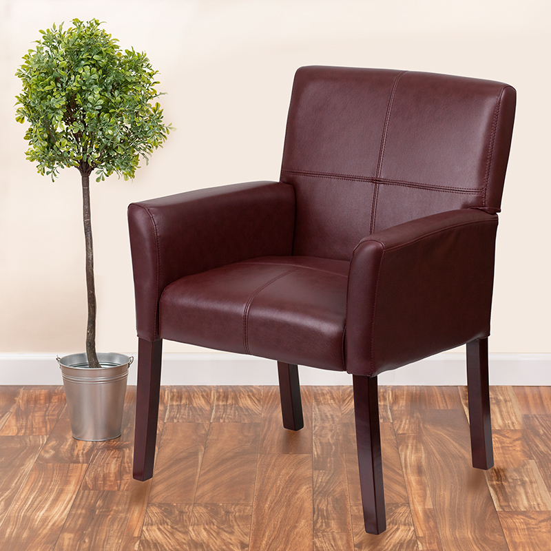 Burgundy Leather Side Chair BT-353-BURG-GG