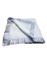 Vintage Fieldcrest Blanket Acrylic Waffle Weave Satin Trim Blue Full Double - €50,50 EUR