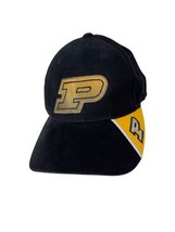 Vintage Purdue Boilermakers Baseball Cap Hat Adjustable Hook &amp; Loop Back ~ Black - £9.05 GBP