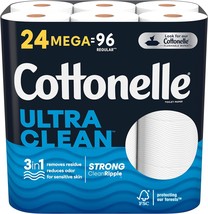 Cottonelle Ultra Clean Mega Bathroom Tissue, White, 312 Sheets Per Roll, Pack Of - £52.74 GBP
