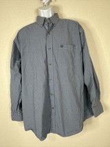 Ariat Pro Series Blue Check Shirt Button Up Long Sleeve Mens XL Cowboy - £15.77 GBP