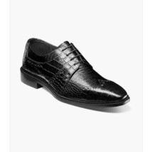 Stacy Adams Travato Wingtip Oxford Shoes Animal Print Leather Black 25737-001 image 13