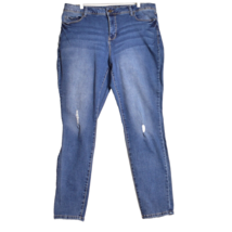 Royalty for Her Women&#39;s High Rise Skinny Distressed Blue Jeans Size 16W - £10.42 GBP