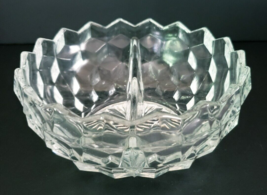 Starburst Diamond Scalloped Divided Round Condiment Dish 5&quot; x 2.5&quot; Tall ... - £10.45 GBP