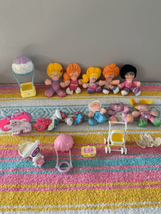 Fisher Price Smooshees 1987 Lot of 17 Dolls, Pets, Balloon, Stroller and more - $70.29