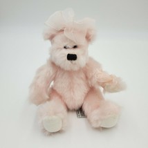 Vintage Progressive Plush Teddy Bear Soft Pink Bow Sits at 6&quot; Stuffed An... - $12.84