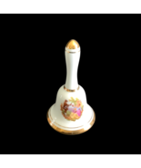 Vintage Victorian Courting Couple Porcelain Dinner Bell With Gold Leaf Trim - $14.83