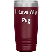 Love My Pug v4-20oz Insulated Tumbler - Maroon - £24.38 GBP