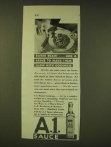 1931 A.1. Sauce Ad - Baked beans And a sauce to make them glow with good... - £14.55 GBP