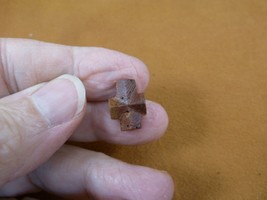 (CR593-102) 5/8&quot; Fairy Stone Christian Cross Oiled Staurolite Crystal Matrix - £12.48 GBP
