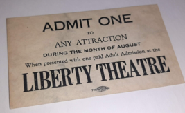 Portland, OR History Liberty Theatre Complimentary Ticket 1916-1920 - $29.70