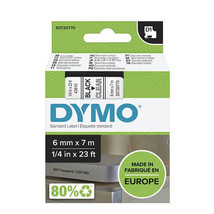 Dymo D1 Tape Label 6mmx7m - Black on Clear - £39.58 GBP