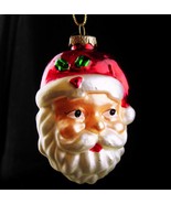 Antique Mercury glass Santa head ornament / Vintage handpainted Christma... - £58.97 GBP