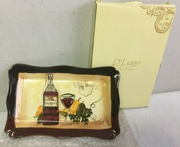 Ceramic Rectangule Platter with Wine and Pears by D&#39;Lusso Designs - $16.36