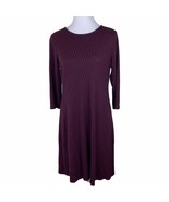 J Jill Ponte Dress Womens Small Red Black Knit Midi Seamed Stretch Casua... - $327.28 MXN