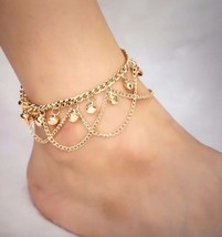 WomenTassel Chain Bells Sound Gold Metal Chain Anklet Ankle Bracelet - $9.49