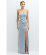 After Six 6888..Strapless Topstitched Corset Satin Maxi Dress..Mist..Sz ... - $1,971.54 MXN