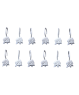 12 Floral Shower Curtain Hooks White Plastic Rings, Rustproof Stylish Ru... - $183.98 MXN