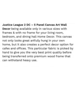 Justice League Dc 5 Panel Canvas Art Wall Decor - £23.66 GBP