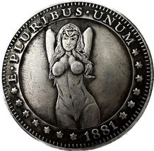 Medaglia fantasy E Pluribus Unum - pezzo d&#39;arte design ragazza 1881 - $18.66 CAD