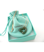 Tiffany &amp; Co 18K Gold Large Jade Gemstone Heart Necklace Pendant Gift Lo... - £2,001.63 GBP