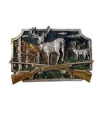 Vintage Siskiyou Belt Buckle Deer Hunting Rifle Wildlife Scene 1984 - $25.20