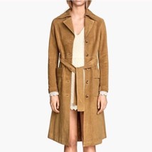 Women leather jacket Genuine suede lambskin long coat designer leather jacket 8 - £256.98 GBP+