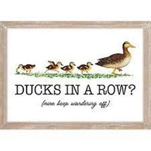 Ducks in a Row? Sign Wall Hanger Porch Rustic Country Décor Red Shed - £9.43 GBP