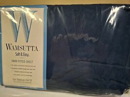 Wamsutta TWIN Fitted Sheet Navy Blue- 250 Thread Count- UNOPENED - $12.34