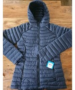Columbia Women&#39;s White Out Omni Heat Mid Hooded Light Jacket Coat Blue S... - $89.09