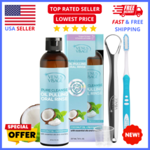 Coconut Oil Mouthwash Pulling w/ Tongue Scraper, Natural Teeth Whitening... - $16.60