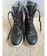 Black Mossimo Women’s Size 8 Boots W Black/Red Laces &amp; Quilted Ankle Design - $14.95