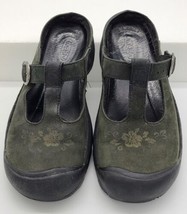 Keen Petaluma Clog Shoes Mule Slide Sandals Slip On Green Black Women’s Size 7.5 - £11.88 GBP