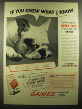 1947 Gaines Meal Dog Food Ad - If you knew what I know - £14.57 GBP