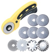 45Mm Rotary Cutter Set With 9 Pack Replacement Rotary Blades Skip Rotary... - $25.65