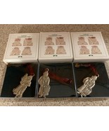 Set of 3 Longaberger Vintage Pewter Commemorative Santa Ornaments  - $268.04 MXN