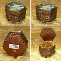 Vintage Victorian Metal Jewelry Box “Young Girl Reading” by Fragonard - £35.92 GBP