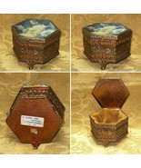 Vintage Victorian Metal Jewelry Box “Young Girl Reading” by Fragonard - £35.39 GBP