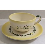 Vintage Brock of California Yellow &amp; Floral Porcelain Cup &amp; Saucer - £14.50 GBP